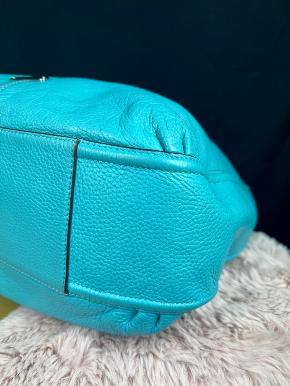 COACH Avery Aqua Pebbled Leather Large Hobo Shoulder Bag F23309 EUC - Picture 11 of 12